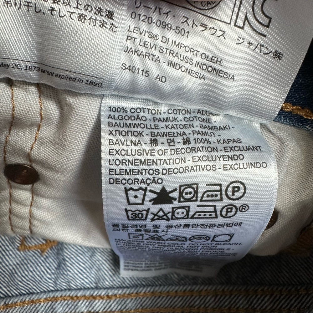 Anthropologie x Levi’s 501 Floral Embroidered Distressed Cropped Taper 27 - Picture 15 of 16